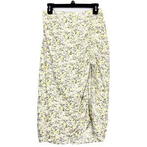 Y2K Hollister Micro Floral Cottage Prairie Midi Skirt Medium Front Slit Fairy